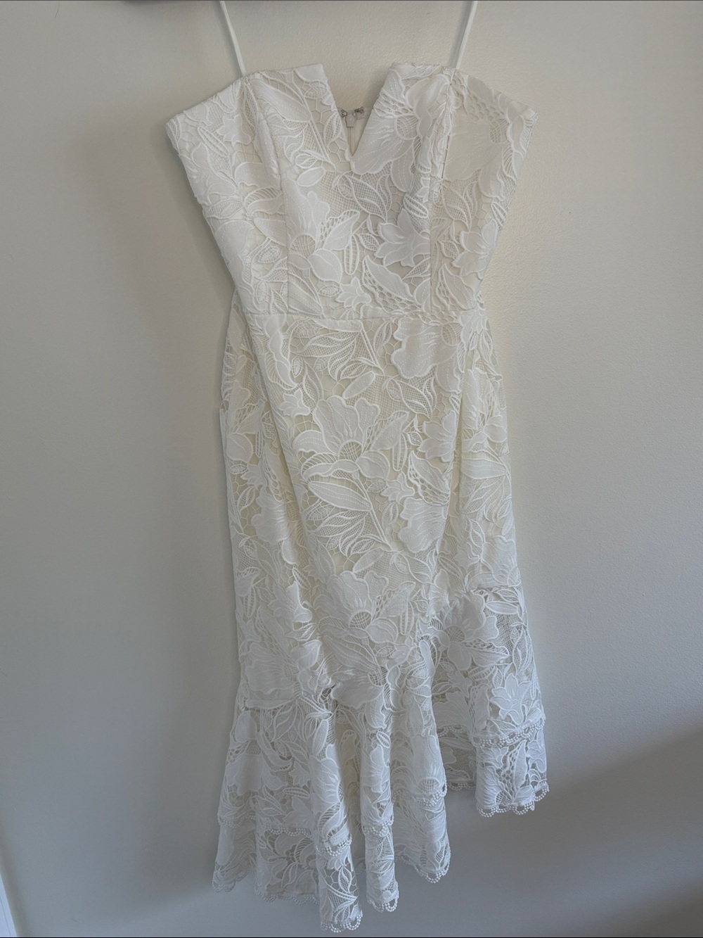 Theia NWT Mila Midi Dress Lace Eyelet Bridal Wedding White Size 8 $598